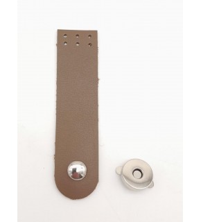 Çanta Aksesuar Vizon Renk Tek Kat Suni Deri Kapak 10.5x2.5 cm Gümüş Metal