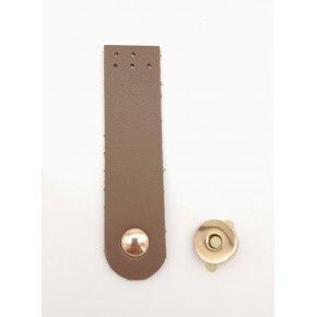 Çanta Aksesuar Vizon Renk Tek Kat Suni Deri Kapak 10.5x2.5 cm Light Gold Metal