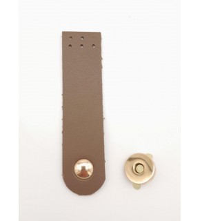 Çanta Aksesuar Vizon Renk Tek Kat Suni Deri Kapak 10.5x2.5 cm Light Gold Metal