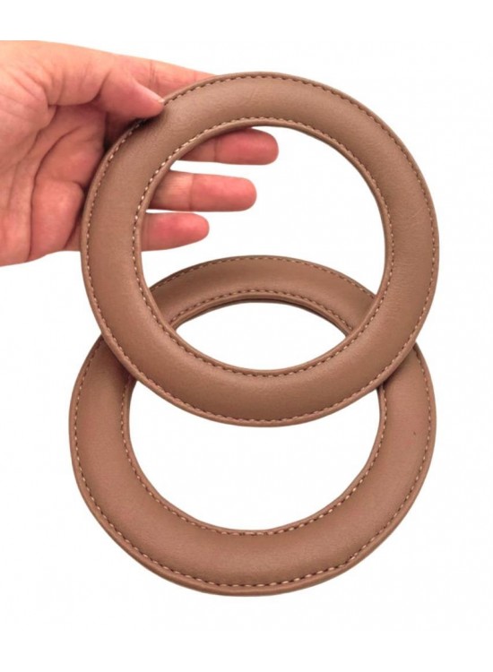 Çanta Aksesuar Vizon Renk Yuvarlak 13.5 cm Suni Deri Çanta Sapı