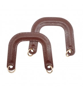 Çanta Aksesuar Yaylı Halkalı Akrilik Görünümlü Plastik Çanta Sapı Kahverengi Light Gold Metalli