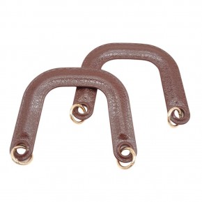 Çanta Aksesuar Yaylı Halkalı Akrilik Görünümlü Plastik Çanta Sapı Kahverengi Light Gold Metalli