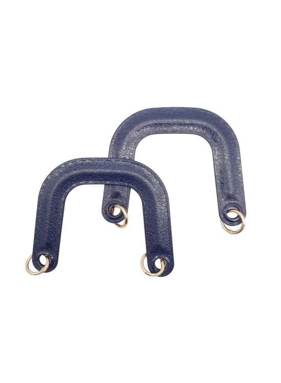 Çanta Aksesuar Yaylı Halkalı Akrilik Görünümlü Plastik Çanta Sapı Lacivert Renk Light Gold Metalli