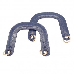 Çanta Aksesuar Yaylı Halkalı Akrilik Görünümlü Plastik Çanta Sapı Lacivert Renk Light Gold Metalli