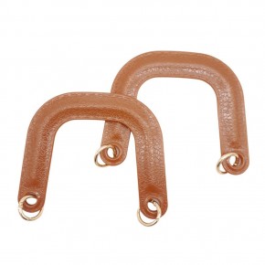 Çanta Aksesuar Yaylı Halkalı Akrilik Görünümlü Plastik Çanta Sapı Taba Renk Light Gold Metalli