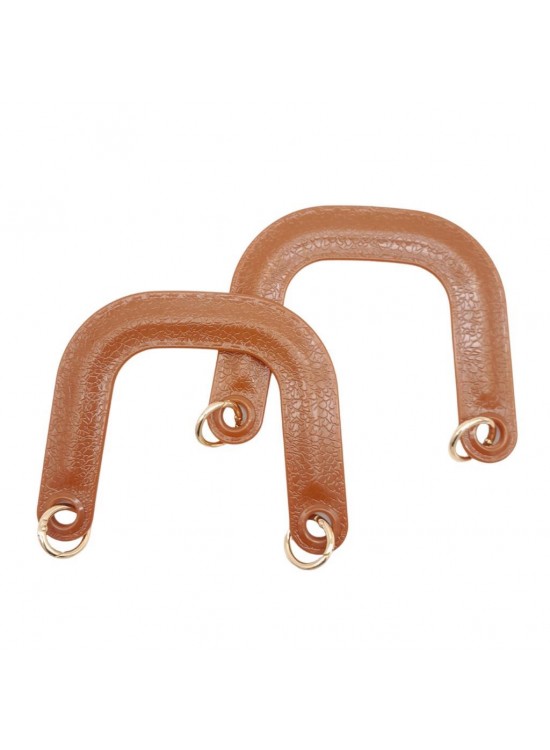 Çanta Aksesuar Yaylı Halkalı Akrilik Görünümlü Plastik Çanta Sapı Taba Renk Light Gold Metalli