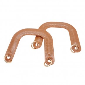 Çanta Aksesuar Yaylı Halkalı Akrilik Görünümlü Plastik Çanta Sapı Taba Renk Light Gold Metalli