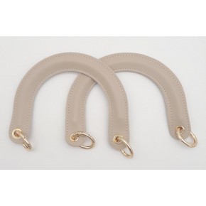 Çanta Aksesuar Yaylı Halkalı Kapsüllü Suni Deri Bej Renk Tutma Sapı Light Gold Metalli