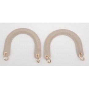 Çanta Aksesuar Yaylı Halkalı Kapsüllü Suni Deri Bej Renk Tutma Sapı Light Gold Metalli