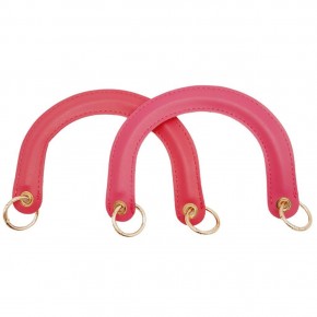 Çanta Aksesuar Yaylı Halkalı Kapsüllü Suni Deri Fuşya Renk Tutma Sapı Light Gold Metalli