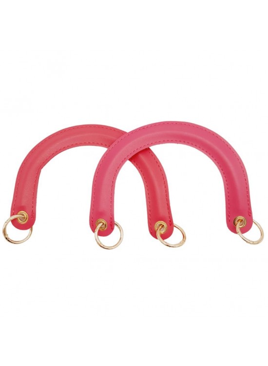 Çanta Aksesuar Yaylı Halkalı Kapsüllü Suni Deri Fuşya Renk Tutma Sapı Light Gold Metalli Çanta Aksesuar Yaylı Halkalı Kapsüllü Suni Deri Fuşya Renk Tutma Sapı Light Gold Metalli