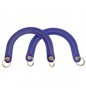 Çanta Aksesuar Yaylı Halkalı Kapsüllü Suni Deri Mavi Renk Tutma Sapı Light Gold Metalli