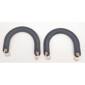 Çanta Aksesuar Yaylı Halkalı Kapsüllü Suni Deri Siyah Renk Tutma Sapı Light Gold Metalli