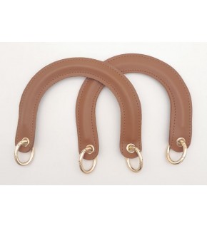 Çanta Aksesuar Yaylı Halkalı Kapsüllü Suni Deri Taba Renk Tutma Sapı Light Gold Metalli