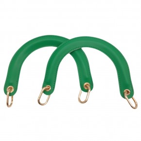 Çanta Aksesuar Yaylı Halkalı Kapsüllü Suni Deri Yeşil Renk Tutma Sapı Light Gold Metalli