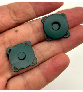 Çanta Aksesuar Yeşil Dikilebilir Mıknatıslı Çıtçıt