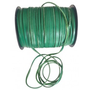 Çanta Aksesuar Yeşil Renk Gerçek Deri 3 Mm Şerit Deri İp