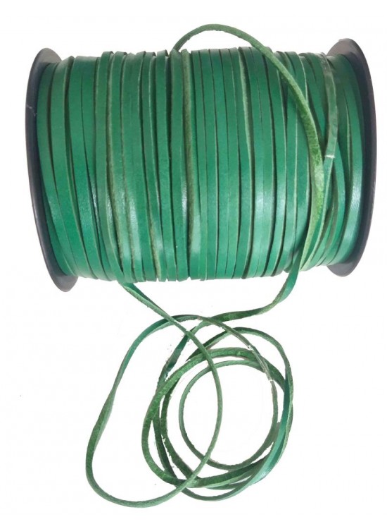 Çanta Aksesuar Yeşil Renk Gerçek Deri 3 Mm Şerit Deri İp Çanta Aksesuar Yeşil Renk Gerçek Deri 3 Mm Şerit Deri İp