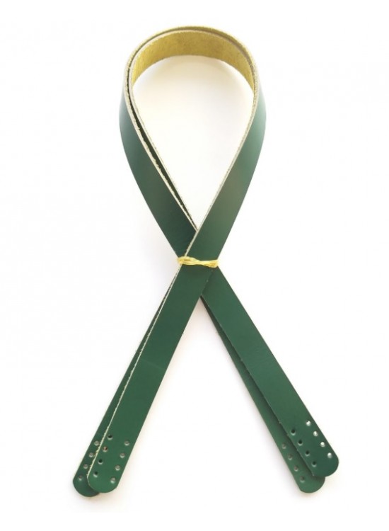 Çanta Aksesuar Yeşil Renk Gerçek Deri 70X2 Cm Çift Sap