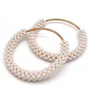 Çanta Aksesuar Yuvarlak İncili Light Gold Renk  Metal Çanta Sapı