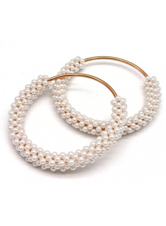 Çanta Aksesuar Yuvarlak İncili Light Gold Renk  Metal Çanta Sapı