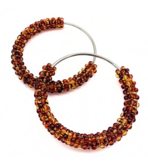 Çanta Aksesuar Yuvarlak Kehribar  Boncuklu  Gümüş Renk  Metal Çanta Sapı