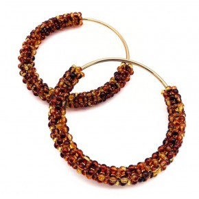 Çanta Aksesuar Yuvarlak Kehribar  Boncuklu  Light Gold Renk  Metal Çanta Sapı