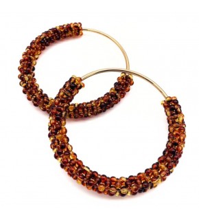 Çanta Aksesuar Yuvarlak Kehribar  Boncuklu  Light Gold Renk  Metal Çanta Sapı