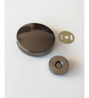 Çanta Aksesuar Yuvarlak Model Mıknatıslı Kilit Füme