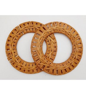 Çanta Aksesuar Yuvarlak Örgülü Koyu Ton Gerçek Bambu Çanta Sapı