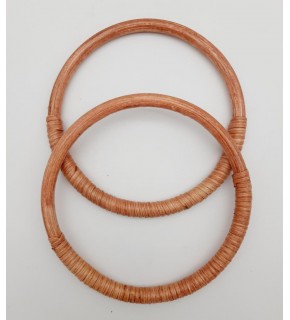 Çanta Aksesuar Yuvarlak Pudra Renk Gerçek Bambu Çanta Sapı