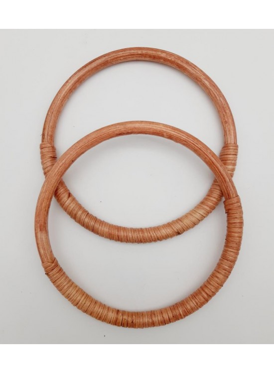 Çanta Aksesuar Yuvarlak Pudra Renk Gerçek Bambu Çanta Sapı