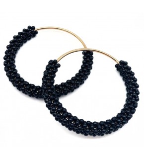 Çanta Aksesuar Yuvarlak Siyah Boncuklu  Light Gold Renk  Metal Çanta Sapı