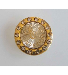 Çanta Aksesuar Yuvarlak Taşlı Gold Plaka Süs