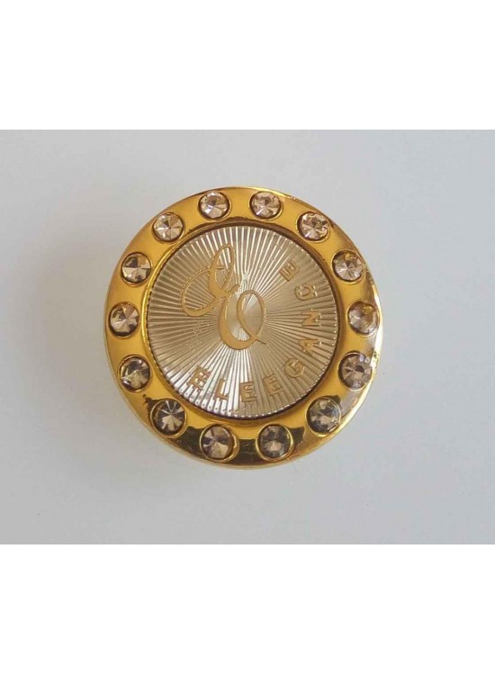 Çanta Aksesuar Yuvarlak Taşlı Gold Plaka Süs