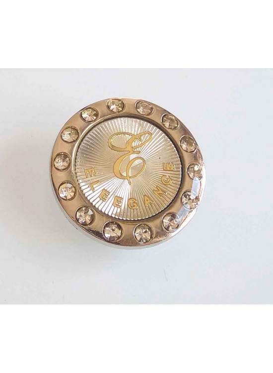 Çanta Aksesuar Yuvarlak Taşlı, Gümüş Plaka Süs