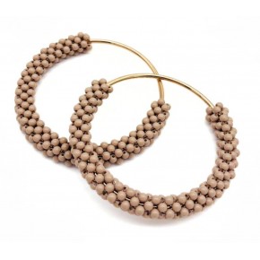 Çanta Aksesuar Yuvarlak Vizon Boncuklu  Light Gold Renk  Metal Çanta Sapı