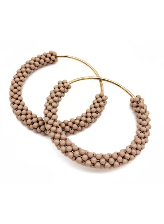 Çanta Aksesuar Yuvarlak Vizon Boncuklu  Light Gold Renk  Metal Çanta Sapı