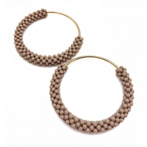 Çanta Aksesuar Yuvarlak Vizon Boncuklu  Light Gold Renk  Metal Çanta Sapı