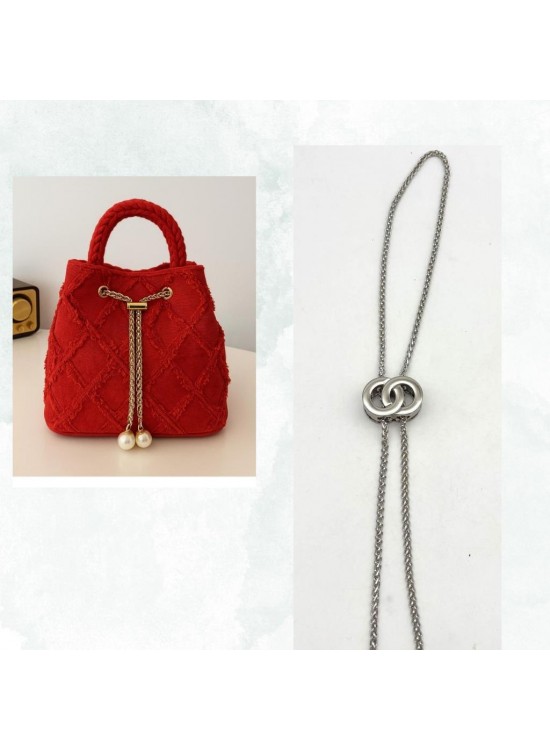 Çanta Aksesuar Zincir Çanta Büzgüsü Gümüş Renk