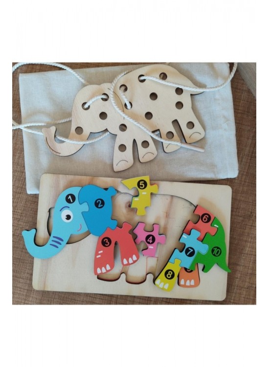 Ankebut Fil Modelli 2 Parça İp Geçirmeli Renkli Ankebut Fil Modelli 2 Parça İp Geçirmeli Renkli