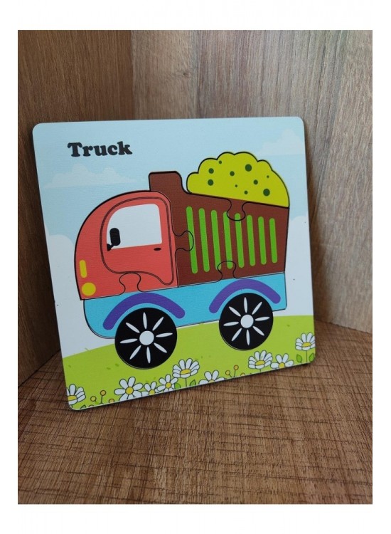 Ankebut Mini 4 Parça Kamyon Ahşap Puzzle