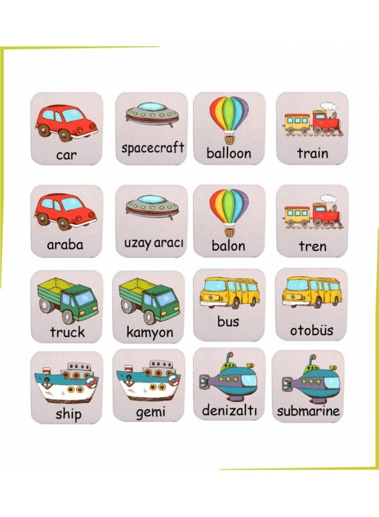 Ankebut Oyuncak 16 Parça Türkçe İngilizce Araçlar Eşini Bu