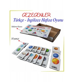 Ankebut Oyuncak Gezegenler Türkçe- İngilizce Hafıza Oyunu Kutulu