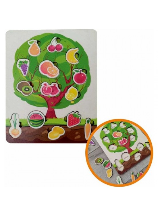 Ankebut Oyuncak Meyve ve Sebzeler Renkli Ahşap Yapboz