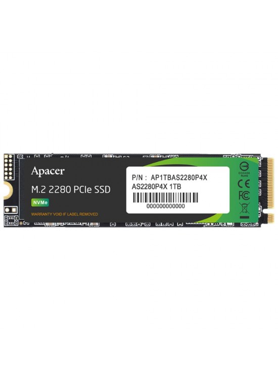 Apacer 1TB AS2280P4X 2100-1700MB-s NVMe PCIe M.2 SSD Disk (AP1TBAS2280P4X-1)