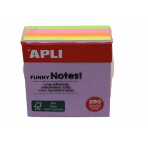 Apli Yapışkanlı Not Kağıdı 5 Renk Küp 250 YP 50x50 11596