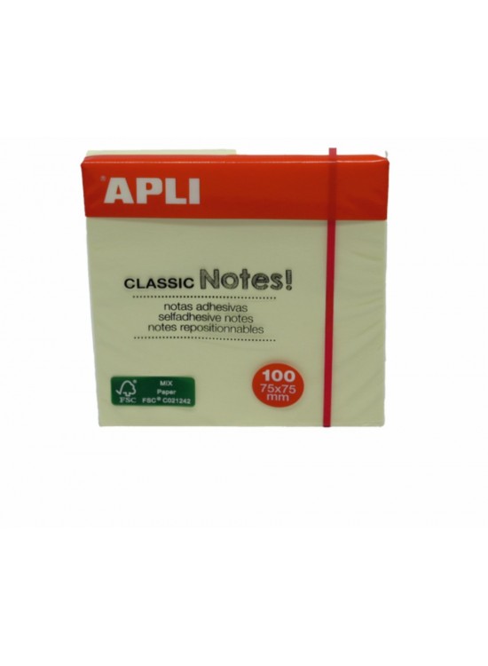 Apli Yapışkanlı Not Kağıdı Classic 100 YP 75x75 10975 (1 Adet) Apli Yapışkanlı Not Kağıdı Classic 100 YP 75x75 10975 (1 Adet)