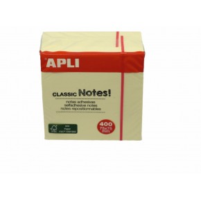 Apli Yapışkanlı Not Kağıdı Classic 400 YP 75x75 Küp 11597