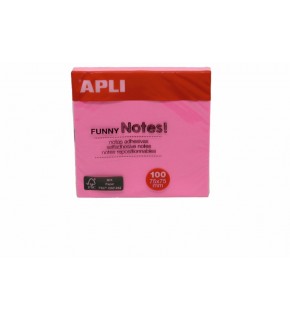 Apli Yapışkanlı Not Kağıdı Pembe Funny 100 YP 75x75 11898 (1 Adet)
